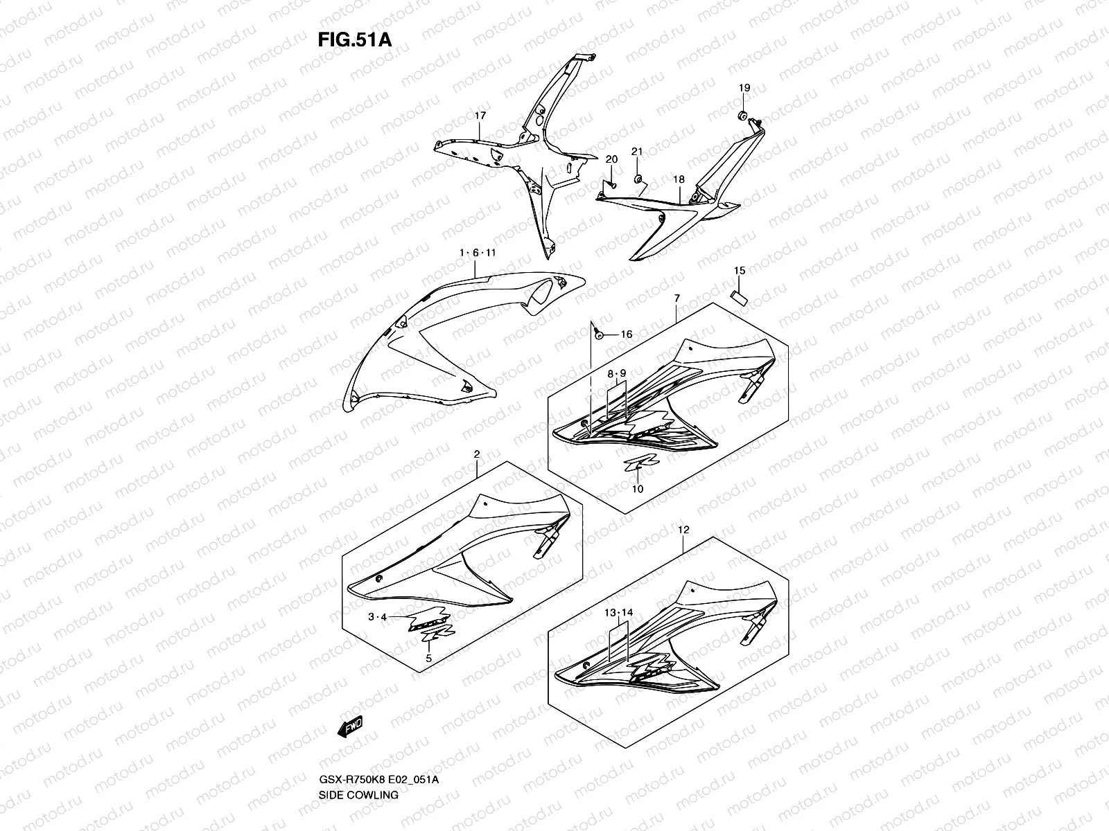51A - SIDE COWLING (MODEL K9)