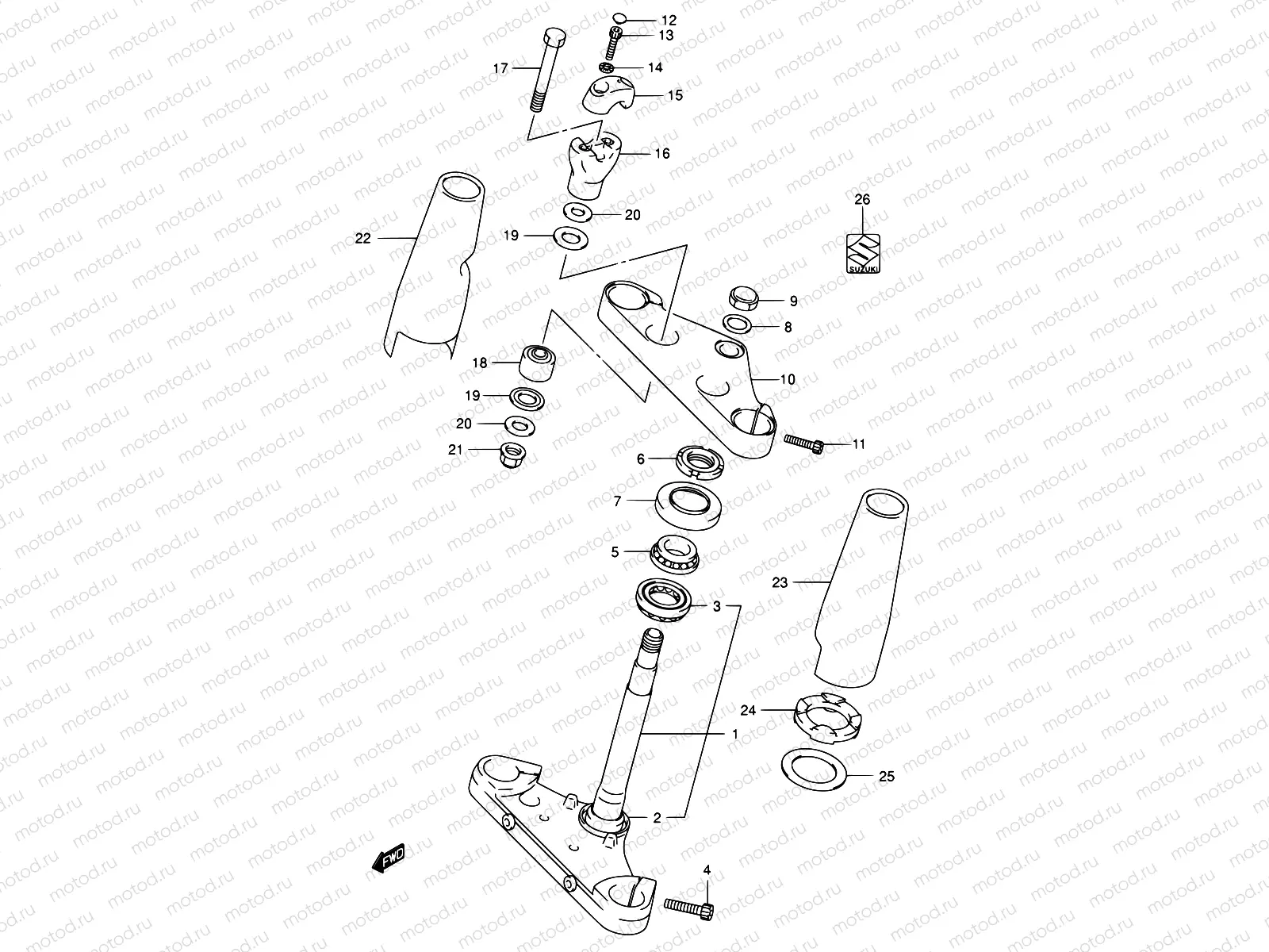 51A - STEERING STEM (MODEL K5)