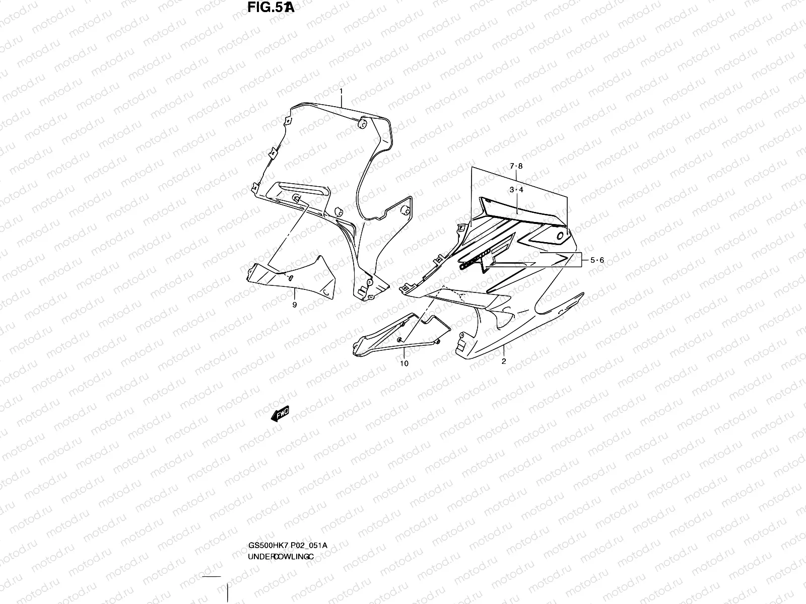 51A - UNDER COWLING  (GS500FHK8)