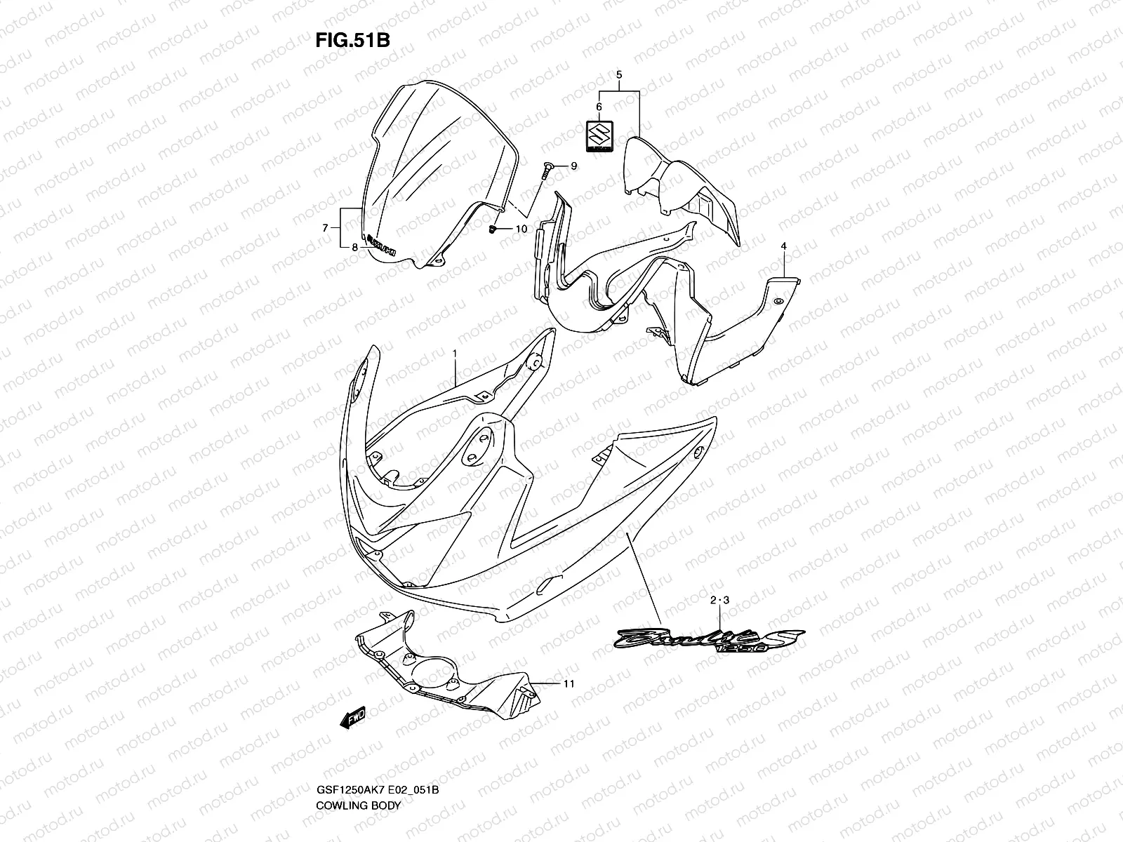 51B - COWLING (GSF1250SK9/SAK9)