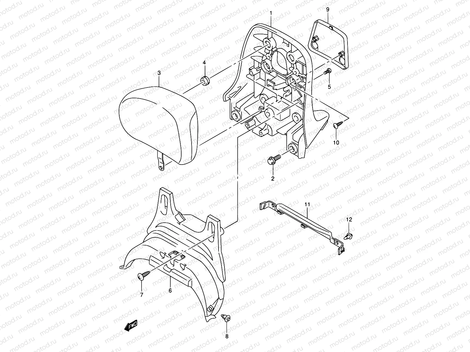 51B - PILLION RIDER HANDLE (CENTER)(MODEL K5/K6)