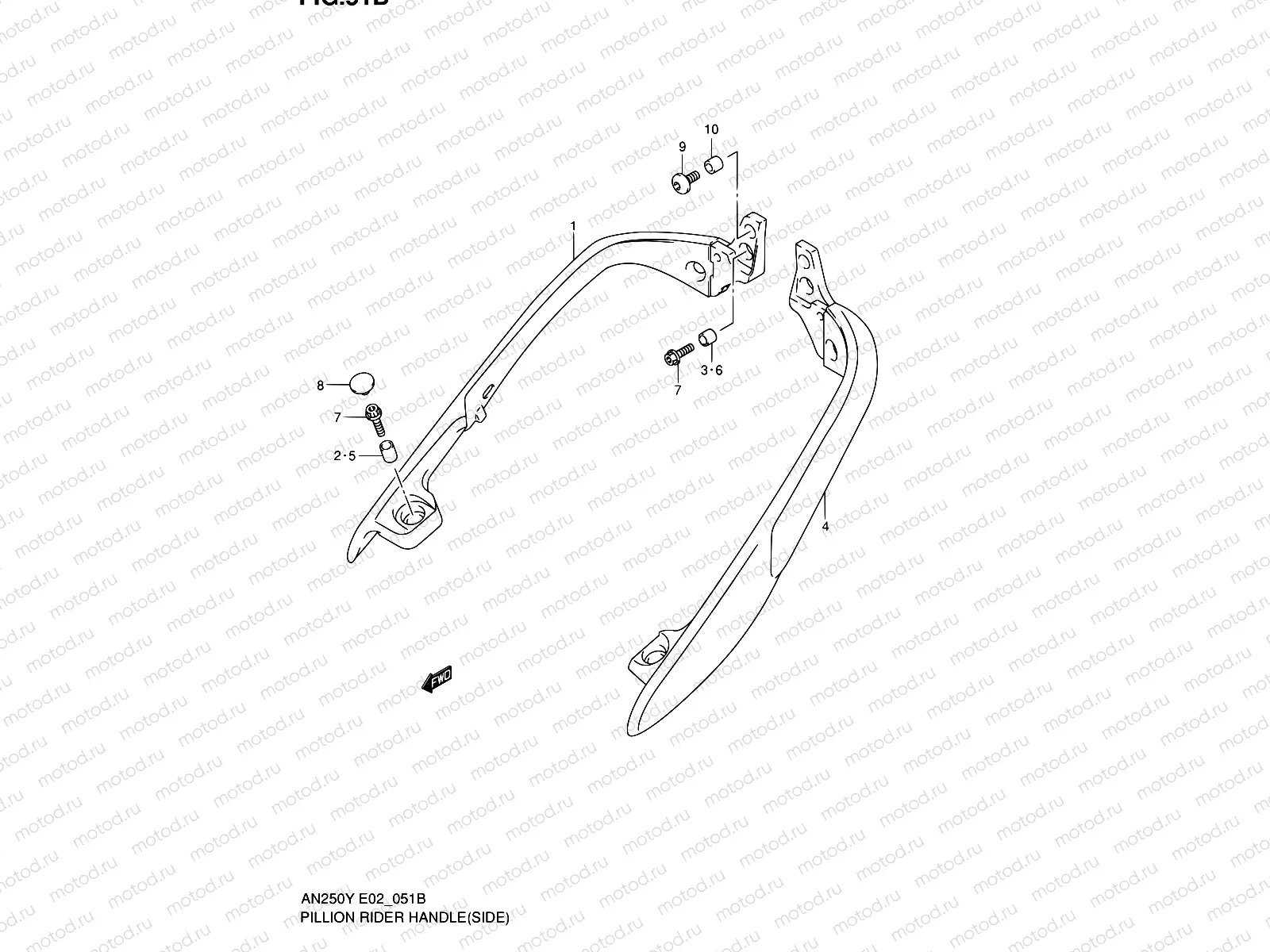 51B - PILLION RIDER HANDLE (SIDE)(MODEL K2)