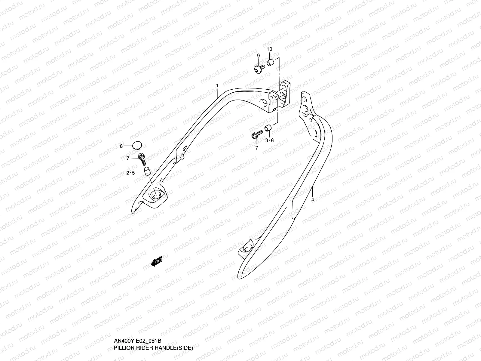 51B - PILLION RIDER HANDLE (SIDE)(MODEL K2)