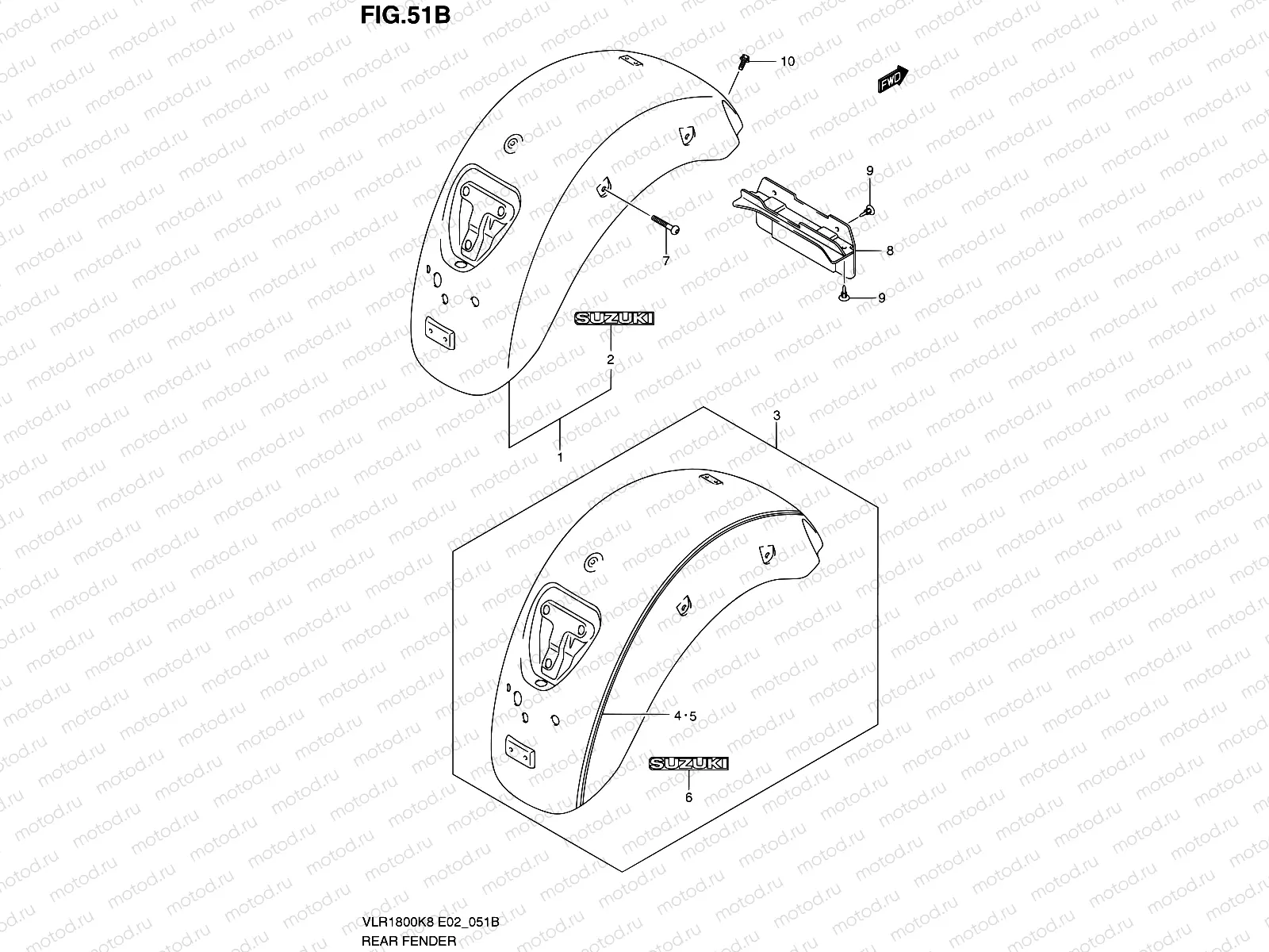 51B - REAR FENDER (MODEL L0)