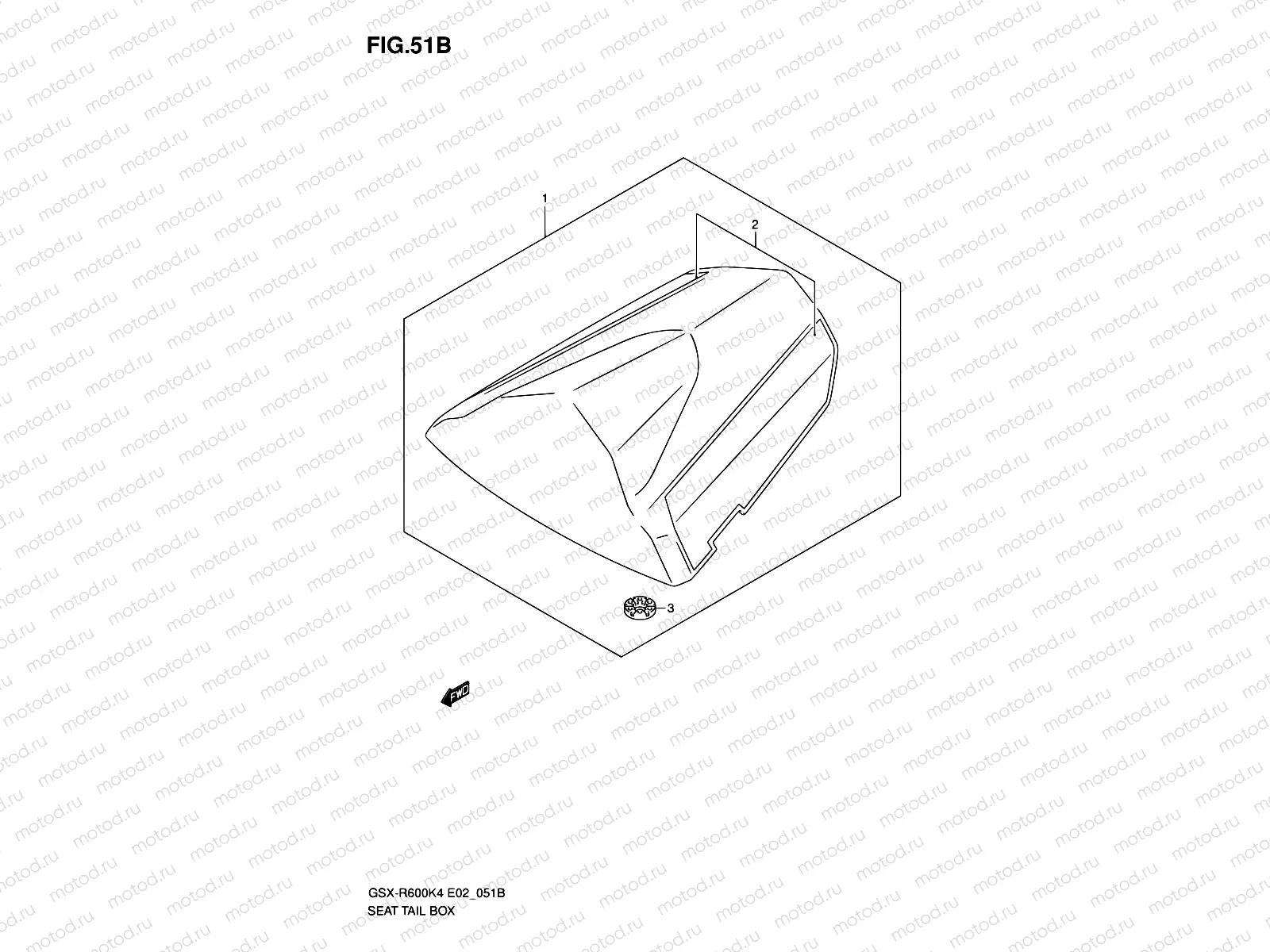 51B - SEAT TAIL BOX (GSX-R600XK5/U2XK5/U3XK5)