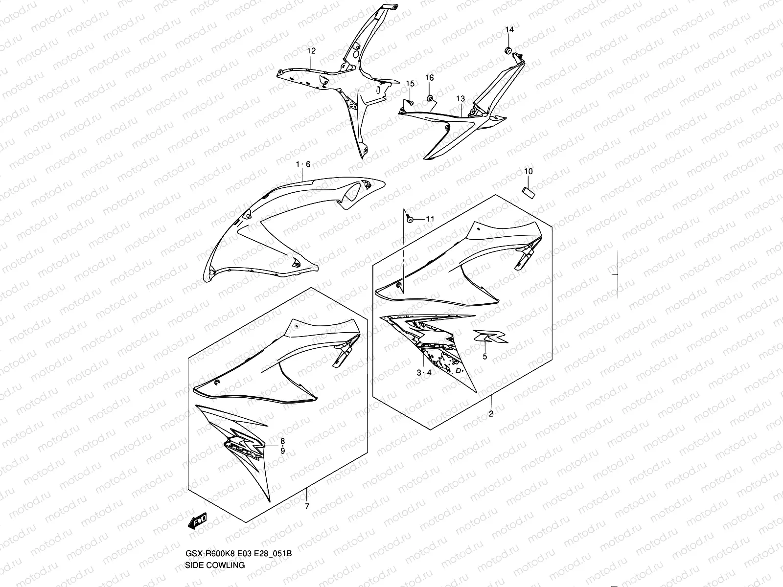 51B - SIDE COWLING (MODEL L0)