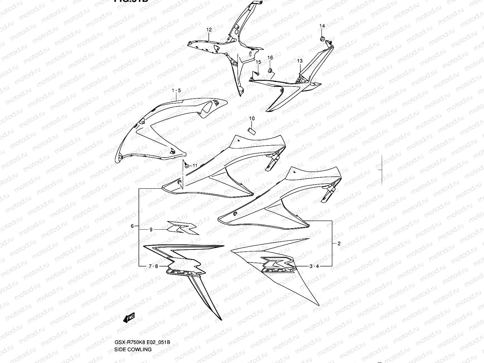 51B - SIDE COWLING (MODEL L0)