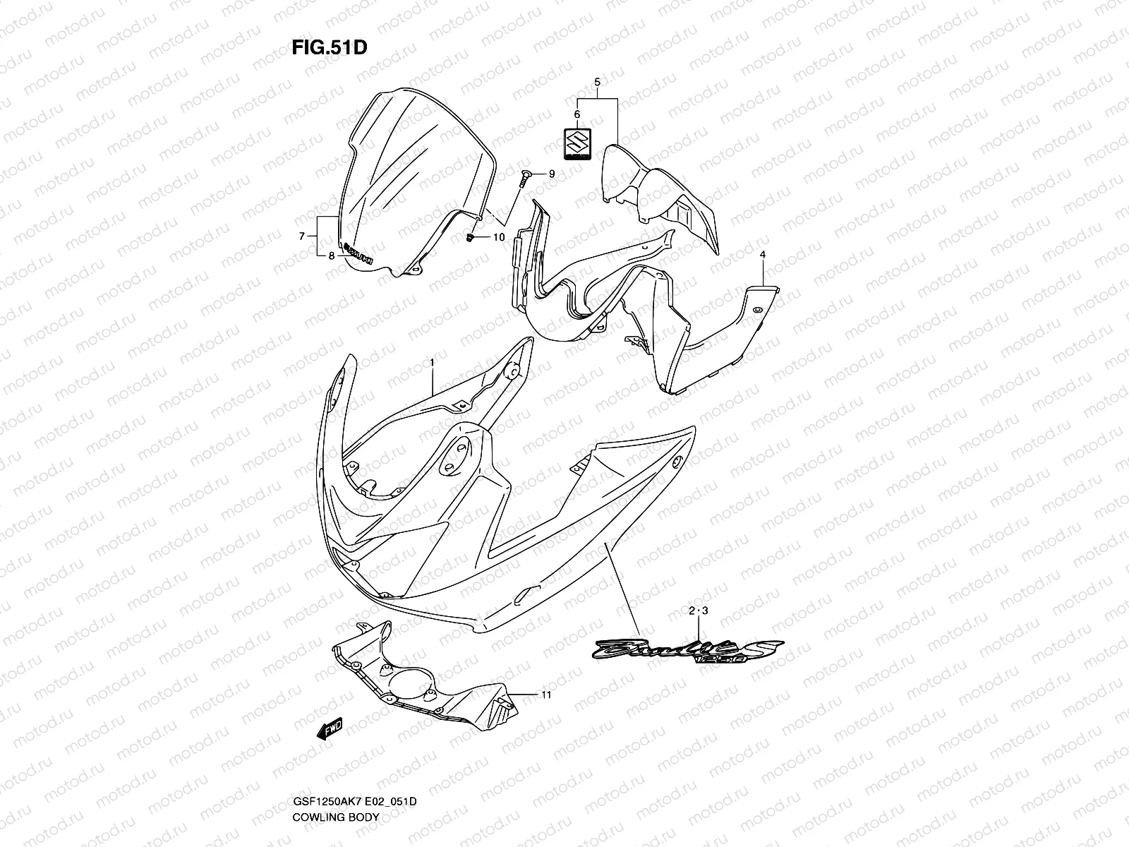 51D - COWLING (GSF1250SL0/SAL0)