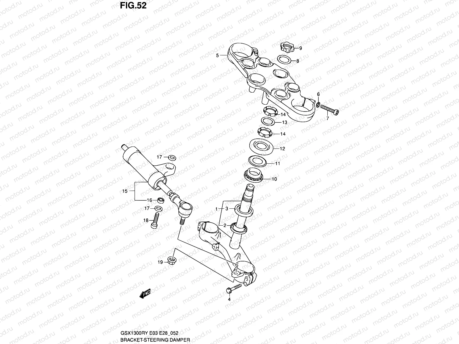 52 - BRACKET - STEERING DAMPER