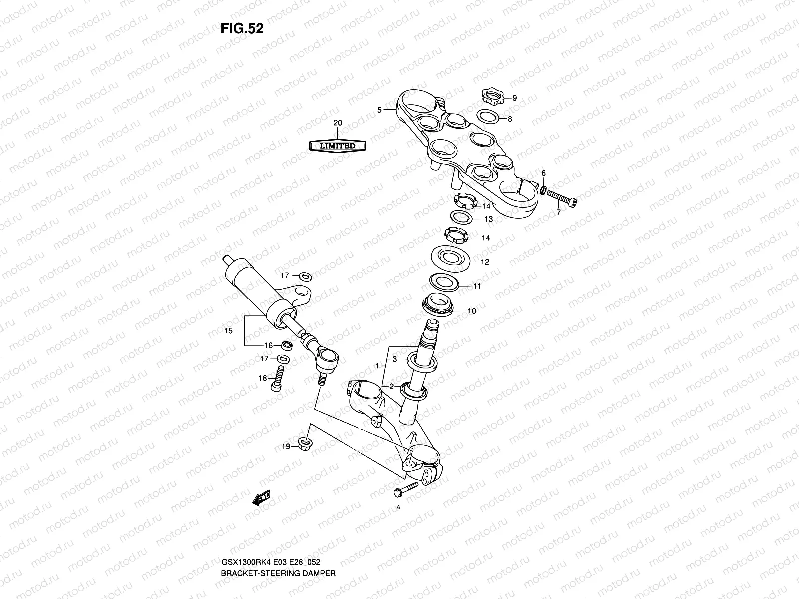 52 - BRACKET - STEERING DAMPER