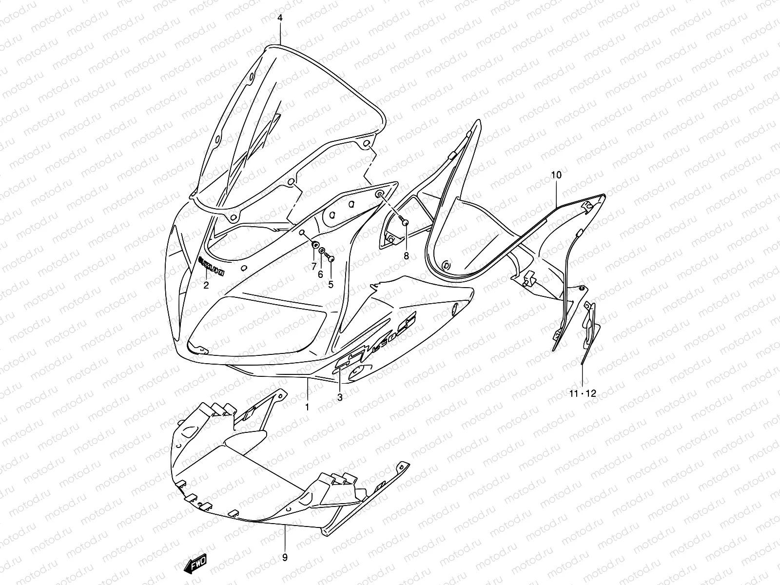 52 - COWLING BODY (SV650SK3/SUK3)