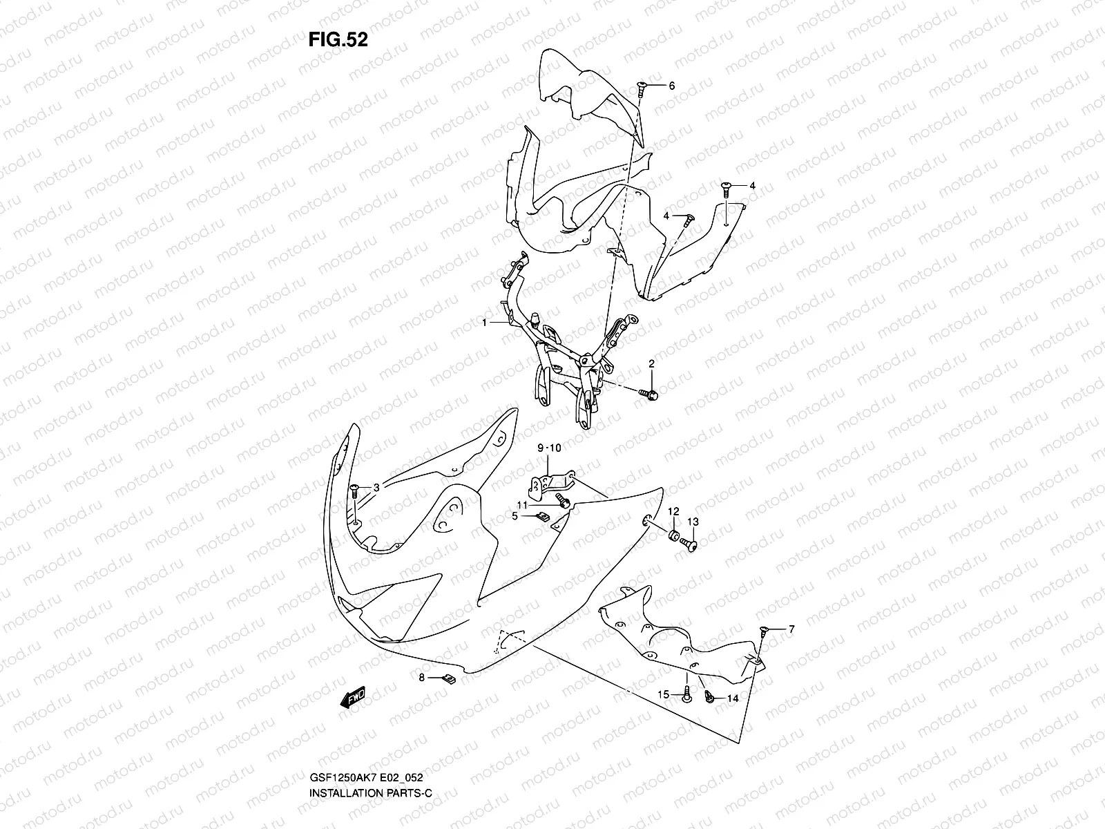 52 - COWLING INSTALLATION PARTS (GSF1250S/SA)