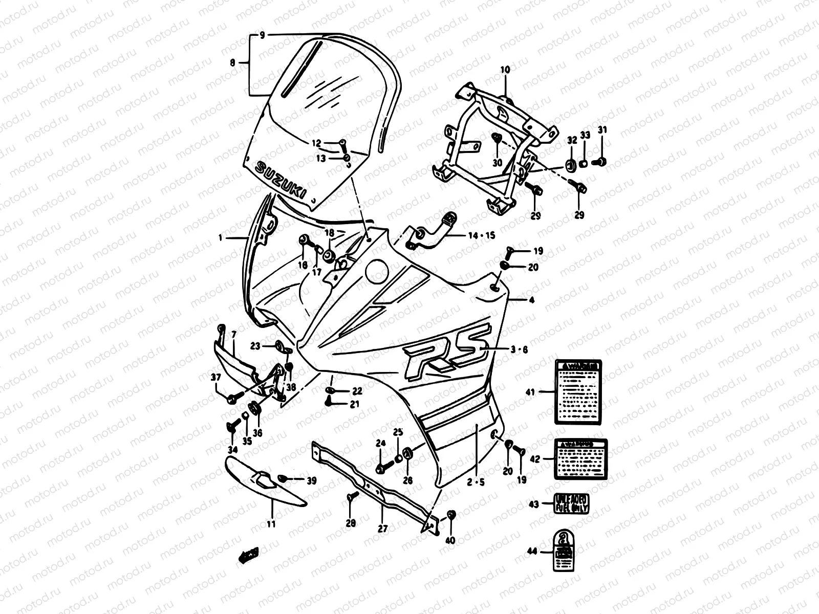 52 - COWLING-LABEL (MODEL L 0NF)