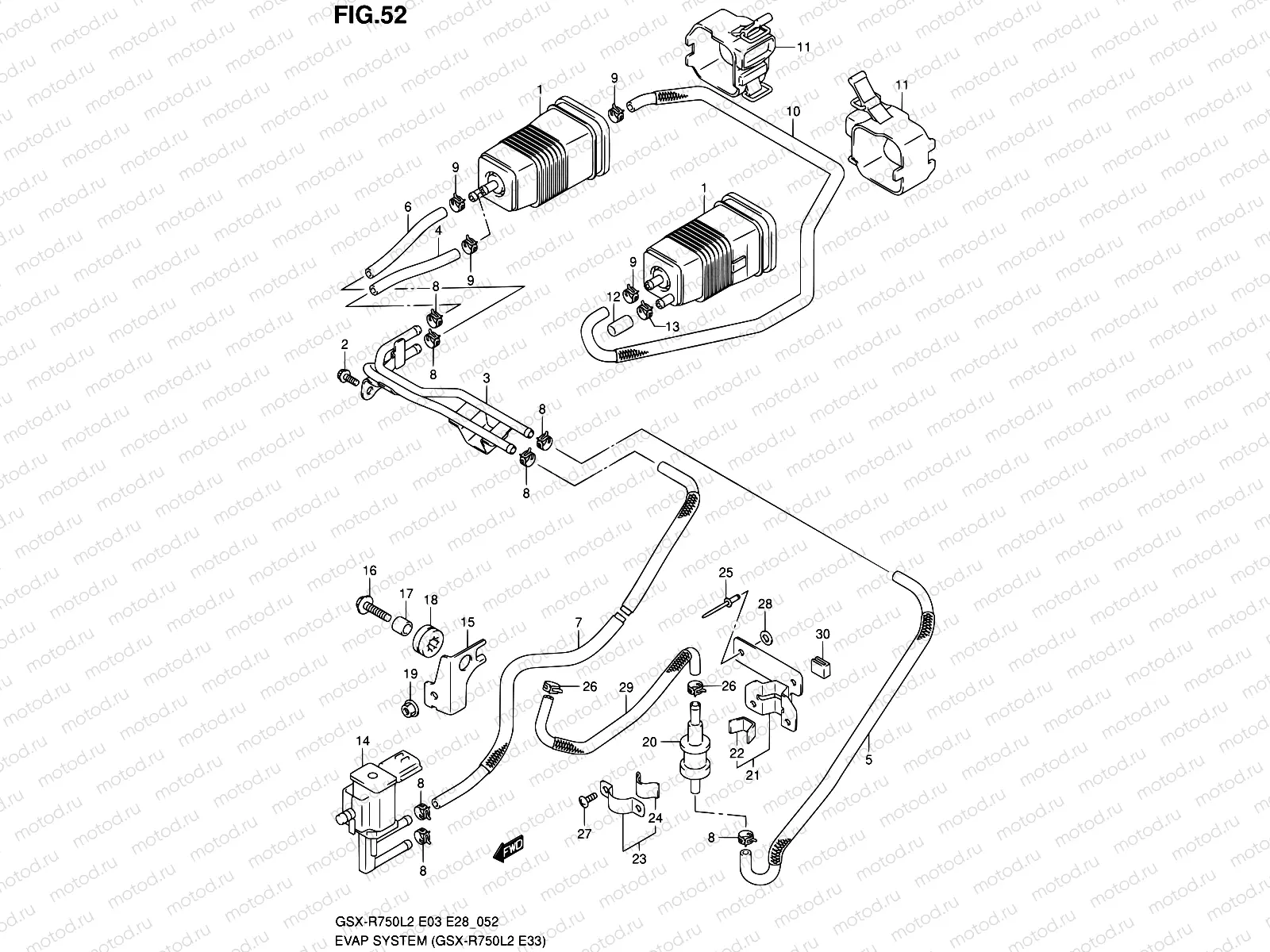 52 - EVAP SYSTEM (GSX-R750L2 E33)