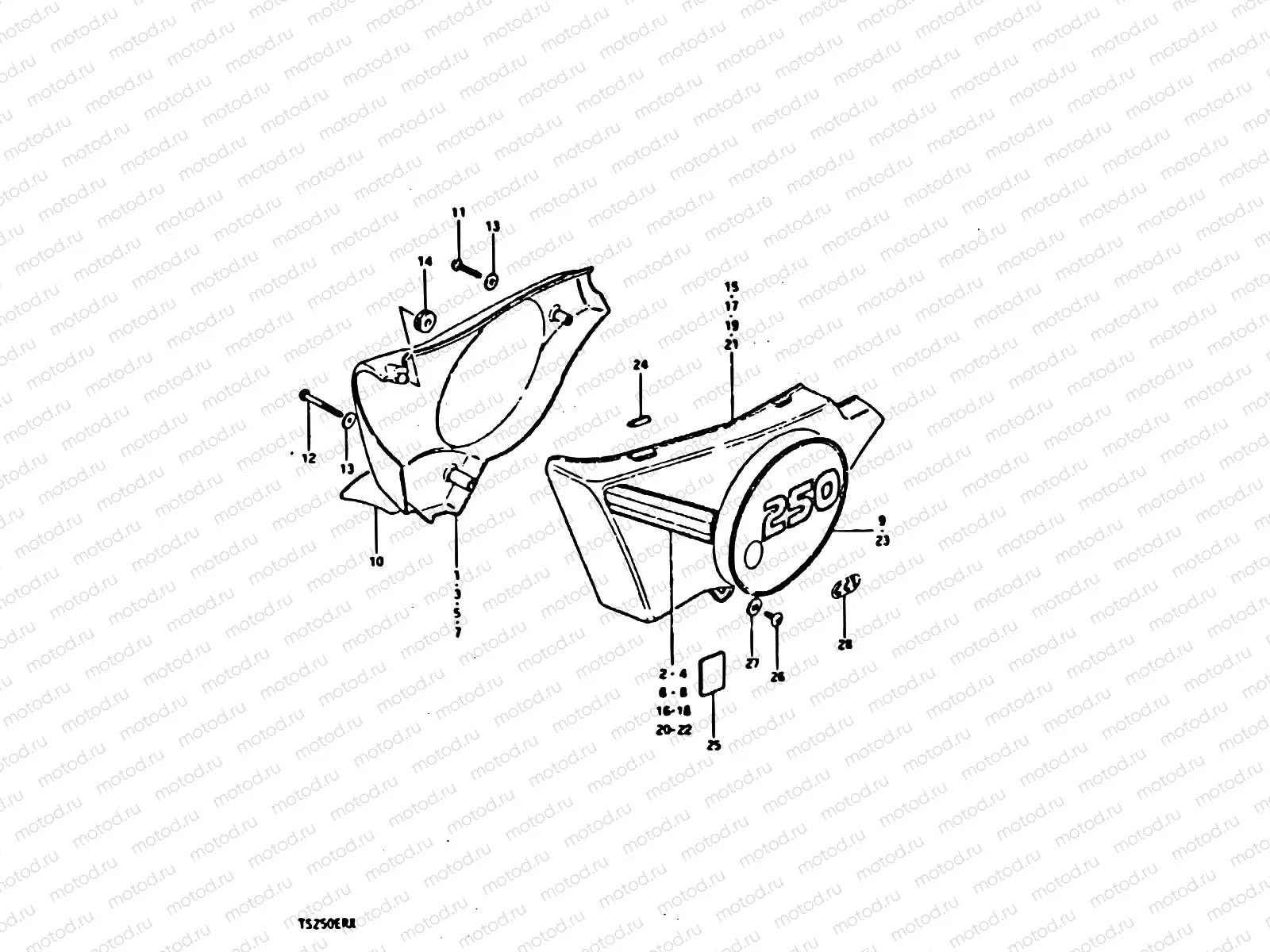 52 - FRAME COVER (TS250ERX)