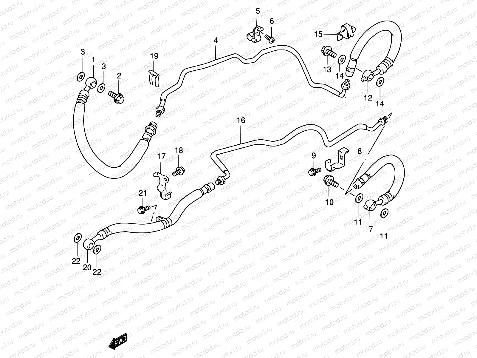 52 - FRONT BRAKE PIPE (GSF1200SAV/SAW/SAX/SAY)