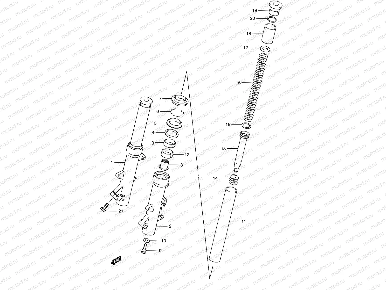 52 - FRONT FORK DAMPER (MODEL W/X)