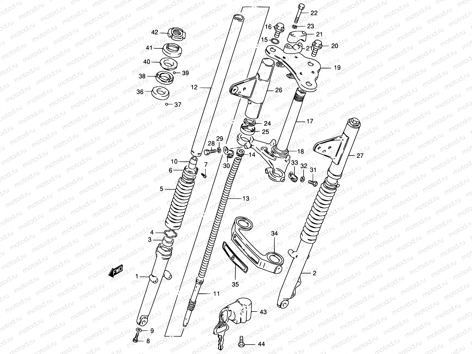 52 - FRONT FORK (GS125Z/D)
