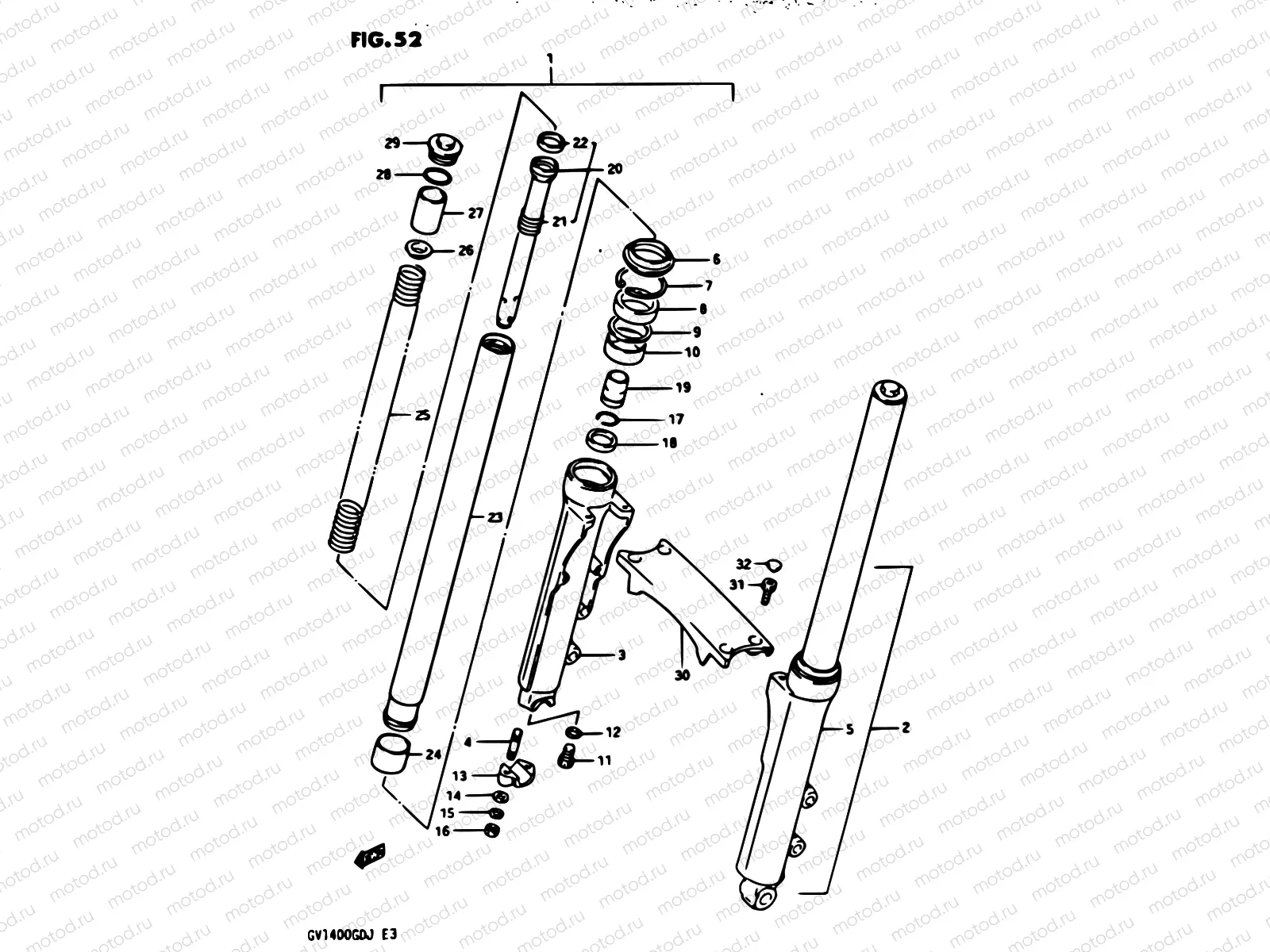 52 - FRONT FORK GV1400GDG/GTG