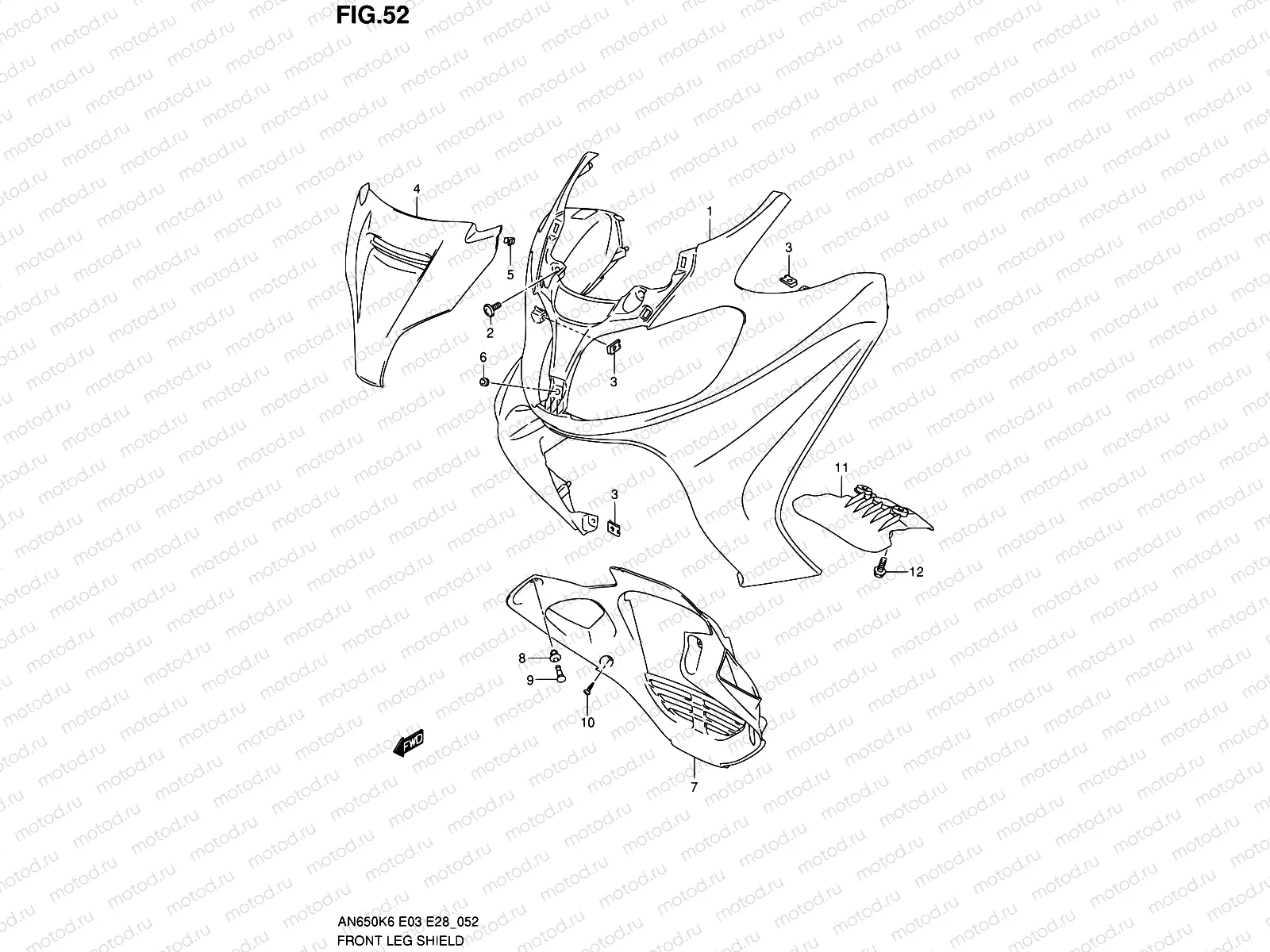 52 - FRONT LEG SHIELD (AN650AK6/AK7)