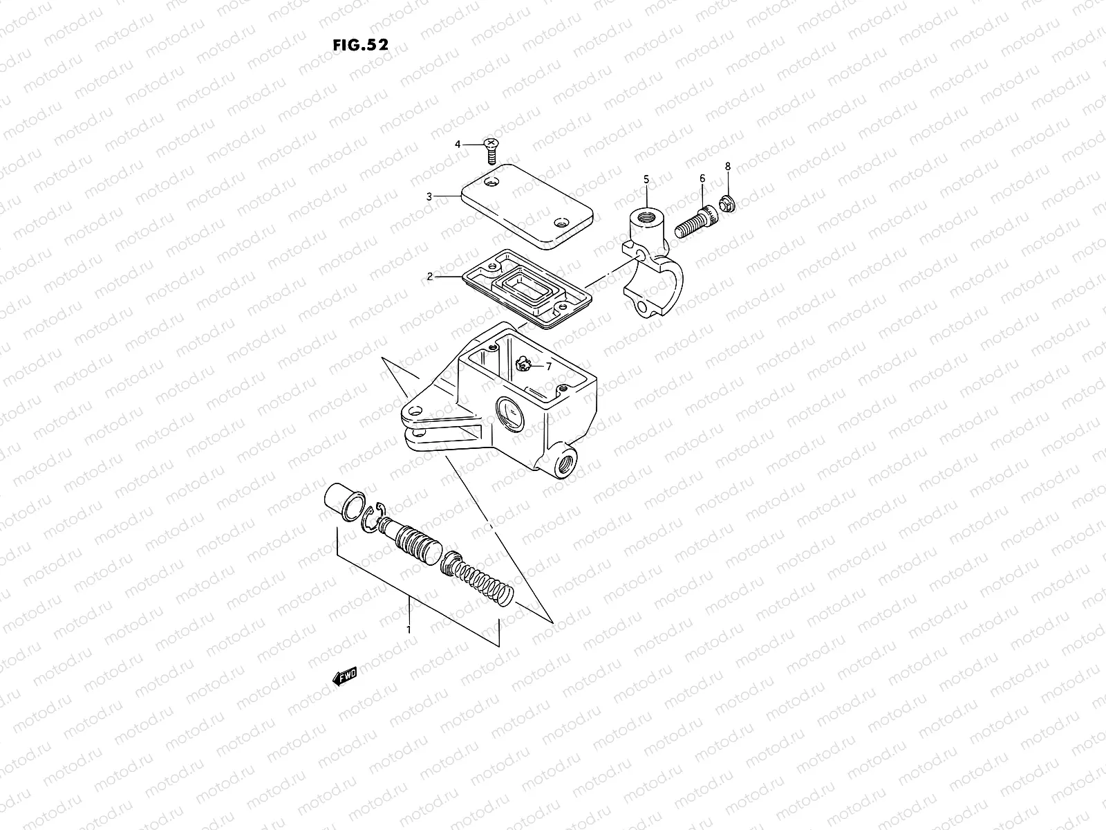 52 - FRONT MASTER CYLINDER (MODEL K/L/M/N/P/R/S)