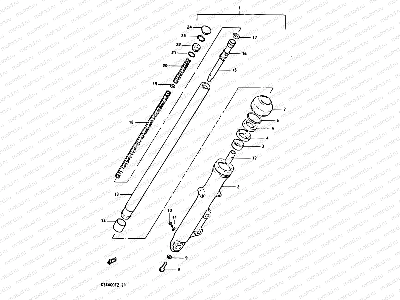 52 - FRONT RIGHT FORK (MODEL Z)