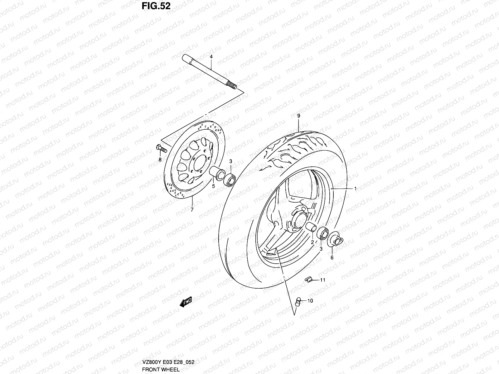 52 - FRONT WHEEL