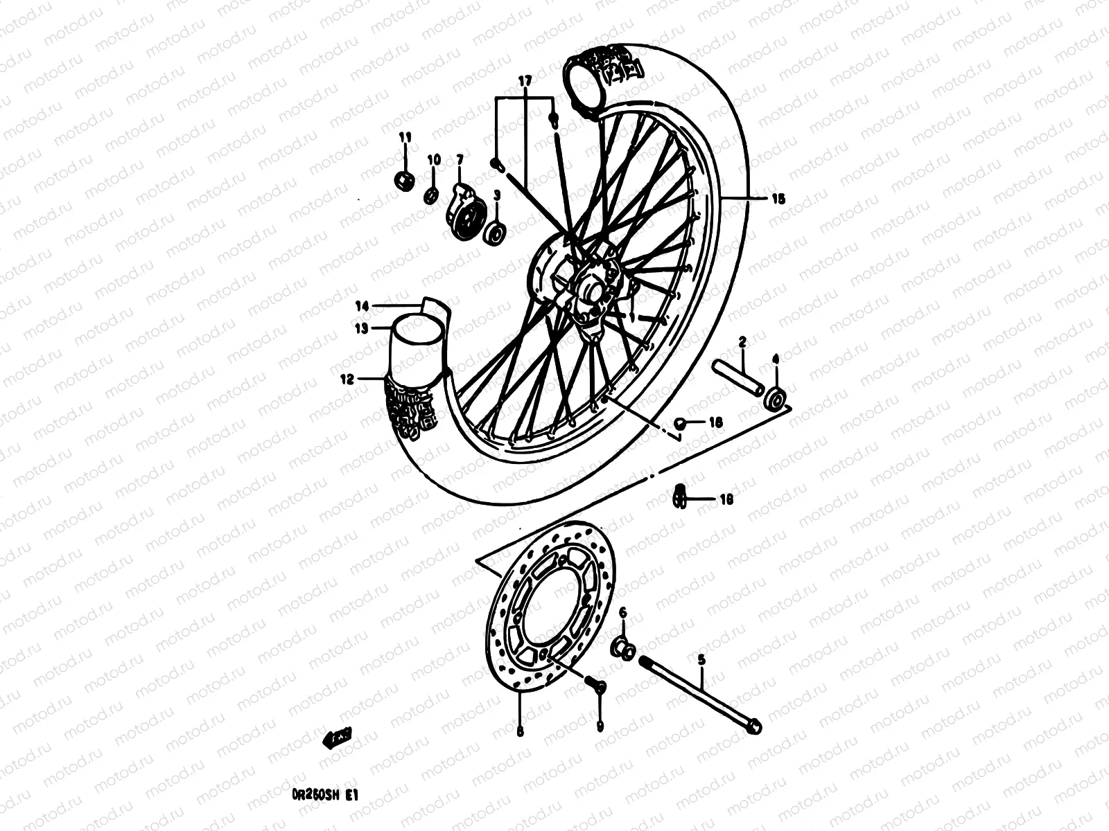 52 - FRONT WHEEL (MODEL F/G/H)