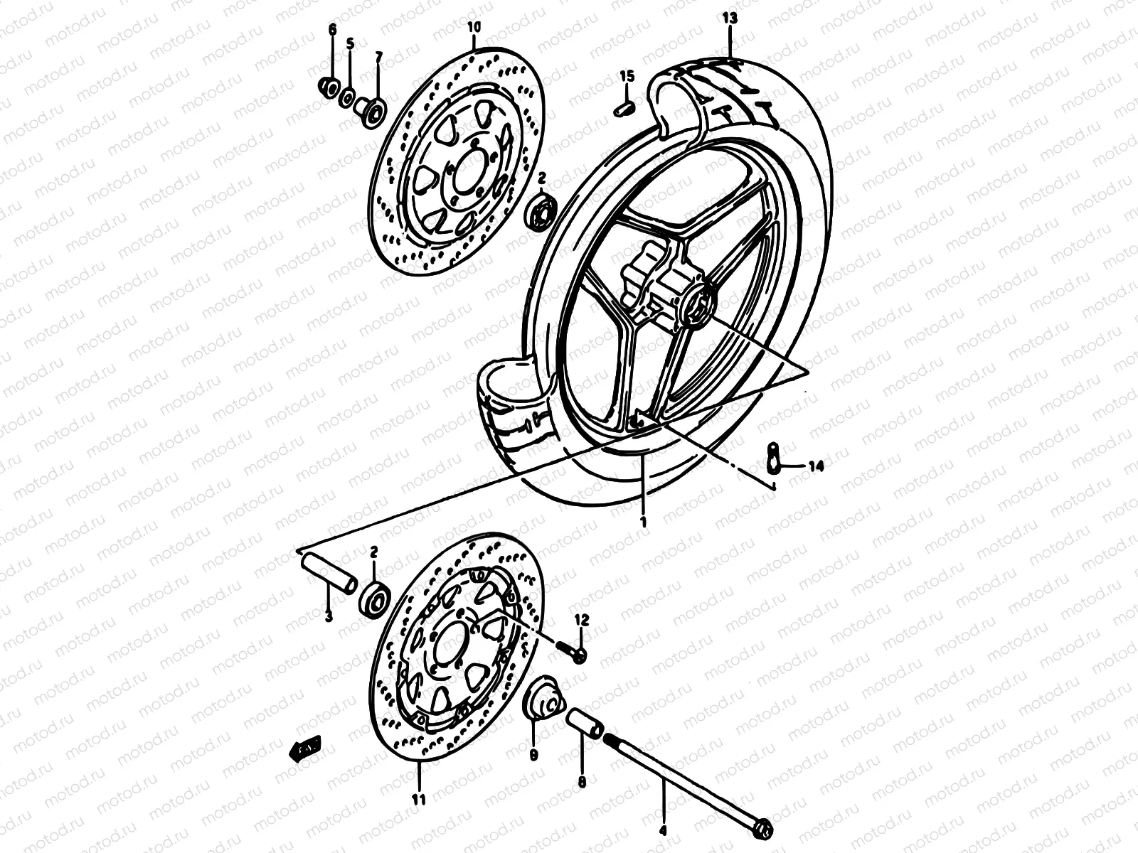 52 - FRONT WHEEL (MODEL H)