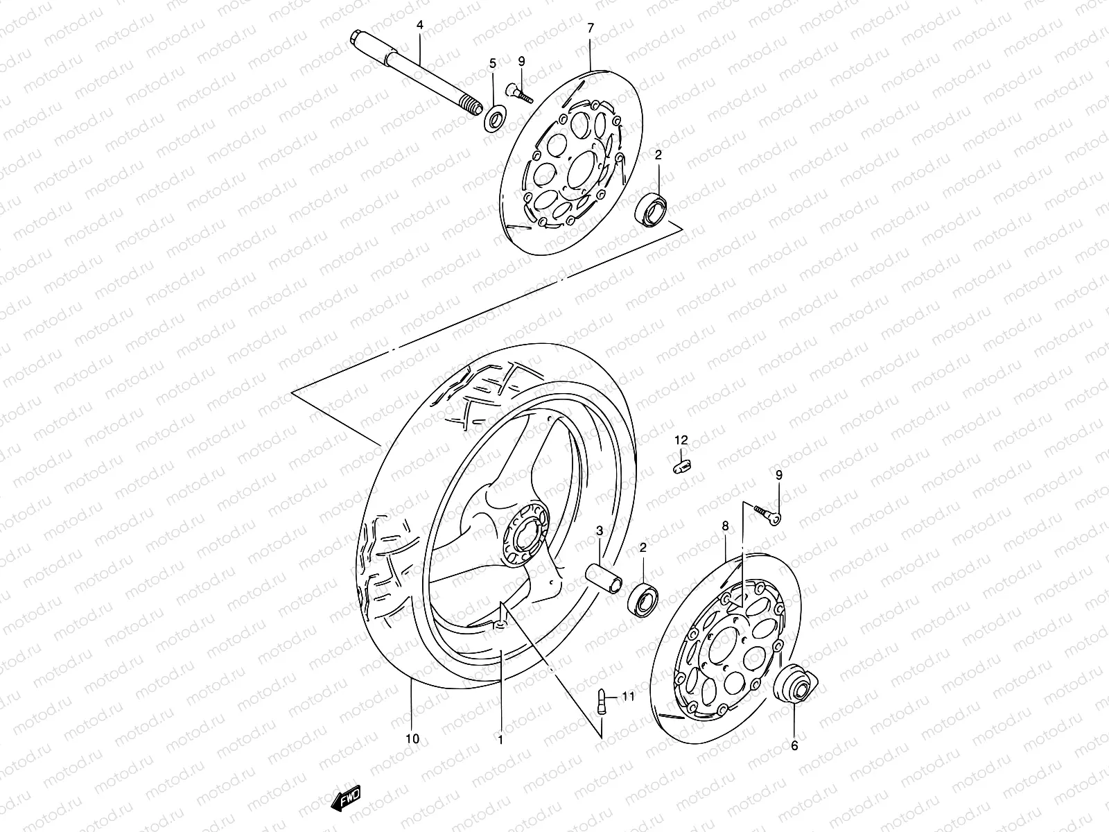 52 - FRONT WHEEL (MODEL P/R)