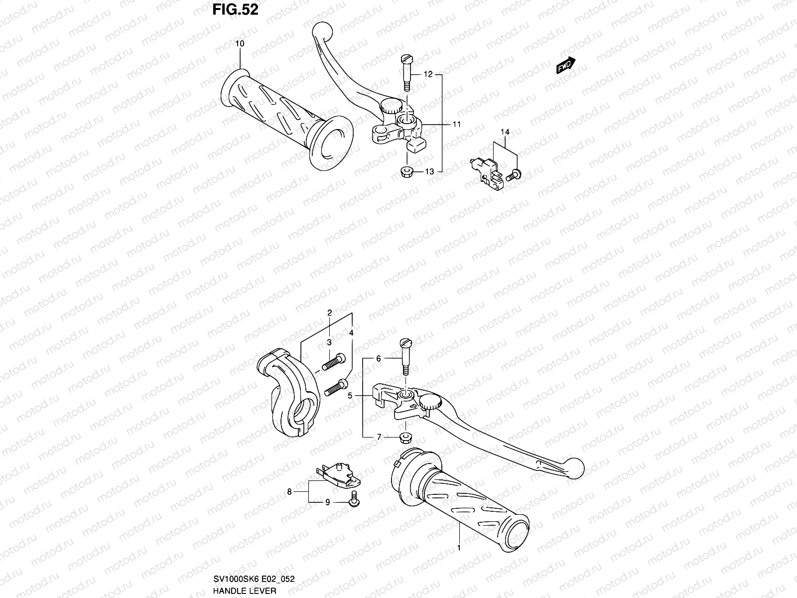 52 - HANDLE LEVER (SV1000S/S1/S2)