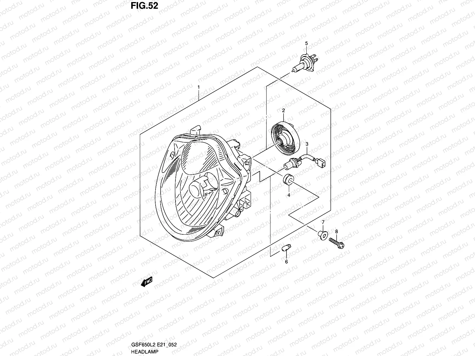 52 - HEADLAMP (GSF650AL2 E21)
