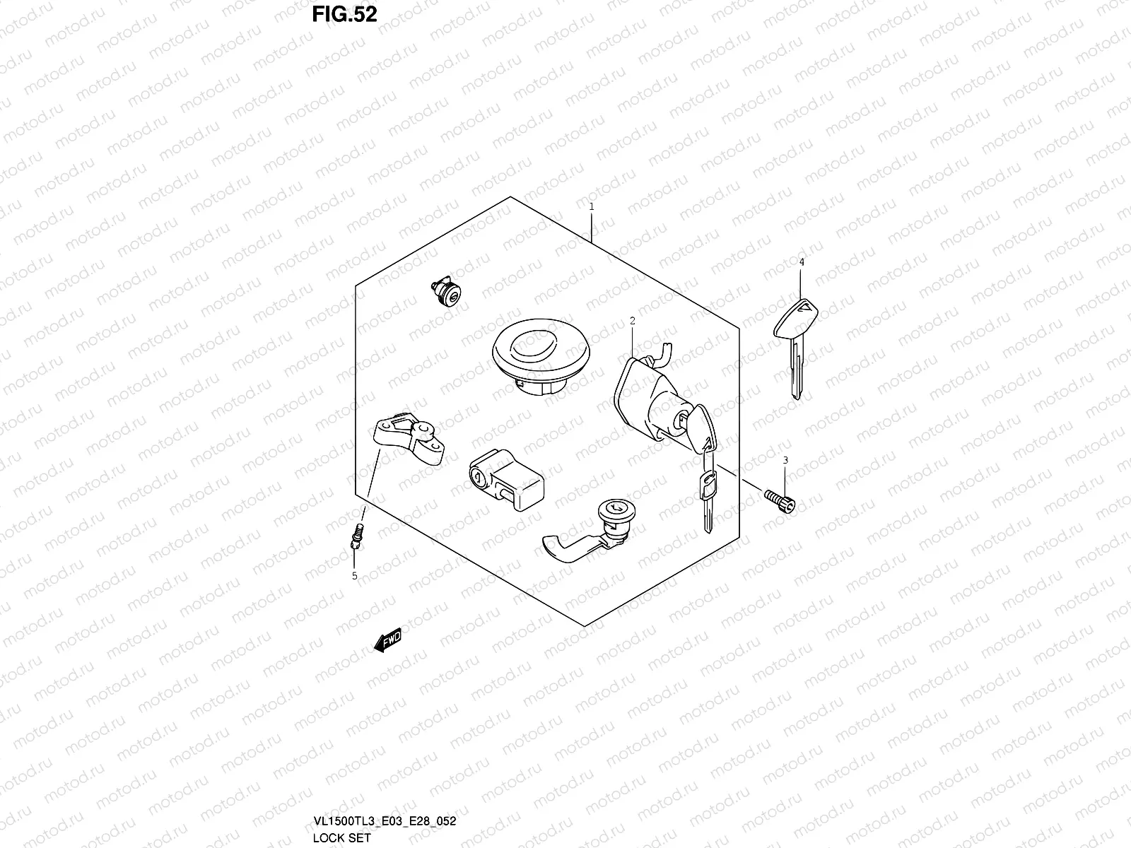 52 - LOCK SET (VL1500TL3 E28)
