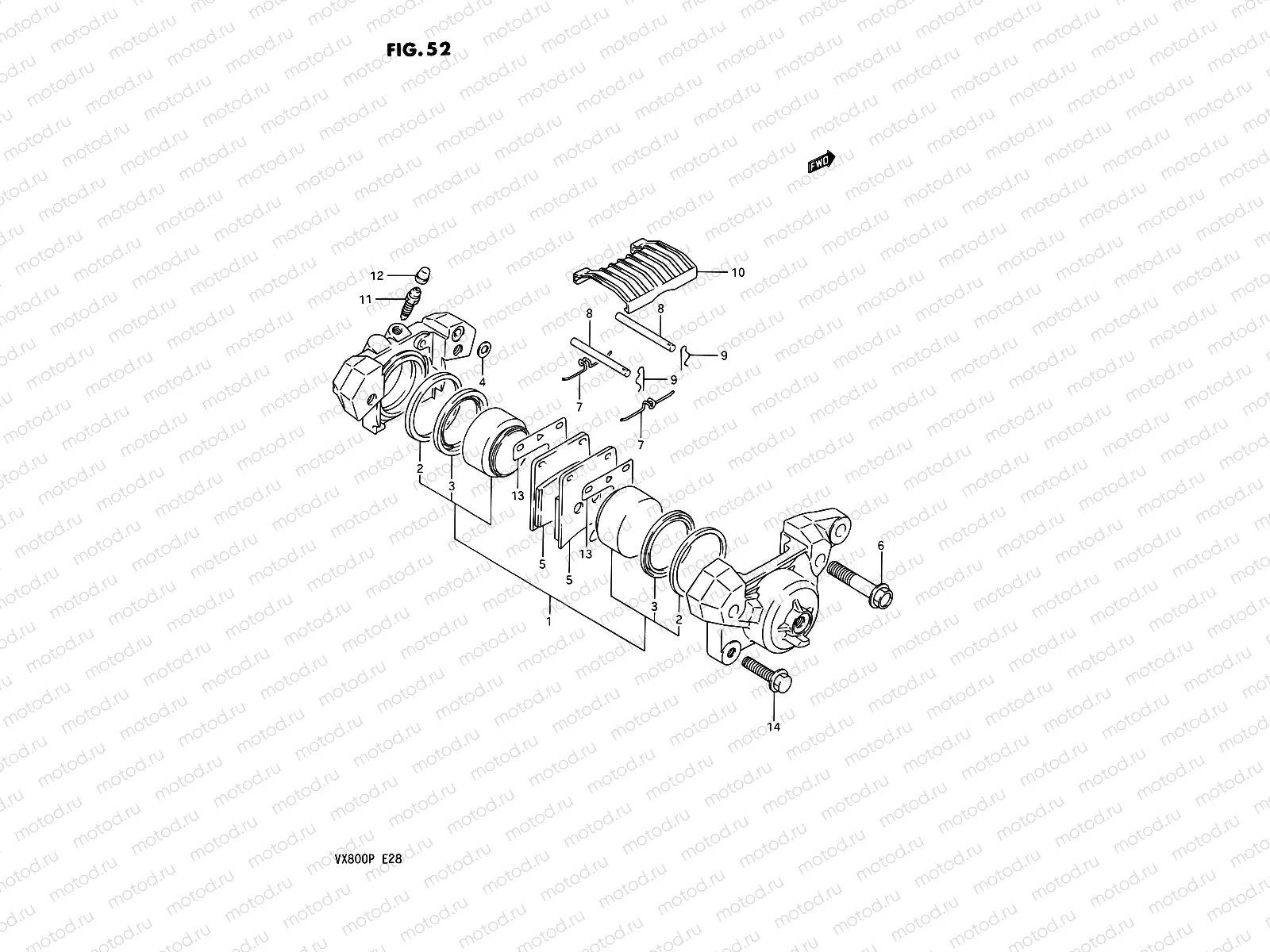 52 - REAR CALIPER (MODEL L/M/N)