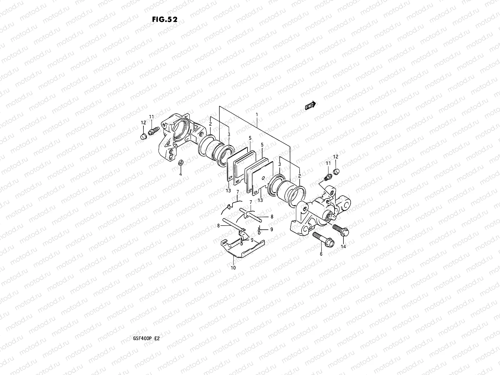52 - REAR CALIPER (MODEL M/N)