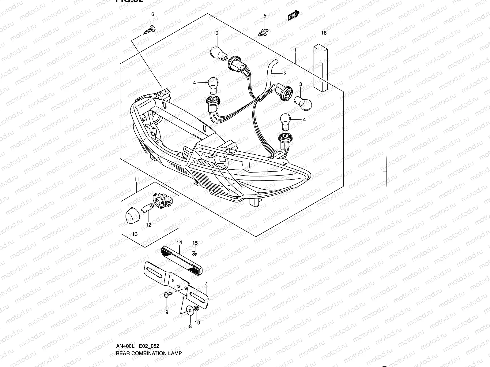 52 - REAR COMBINATION LAMP