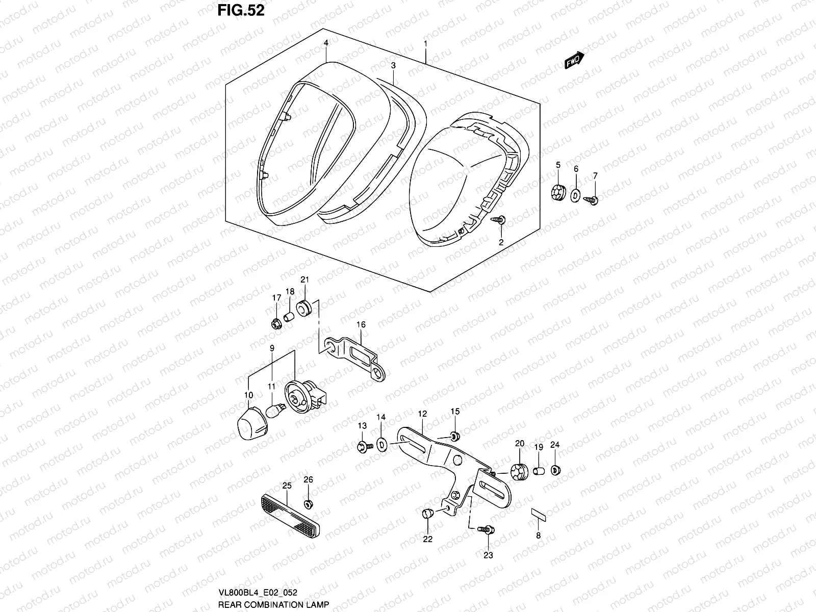 52 - REAR COMBINATION LAMP (VL800BL4 E02)