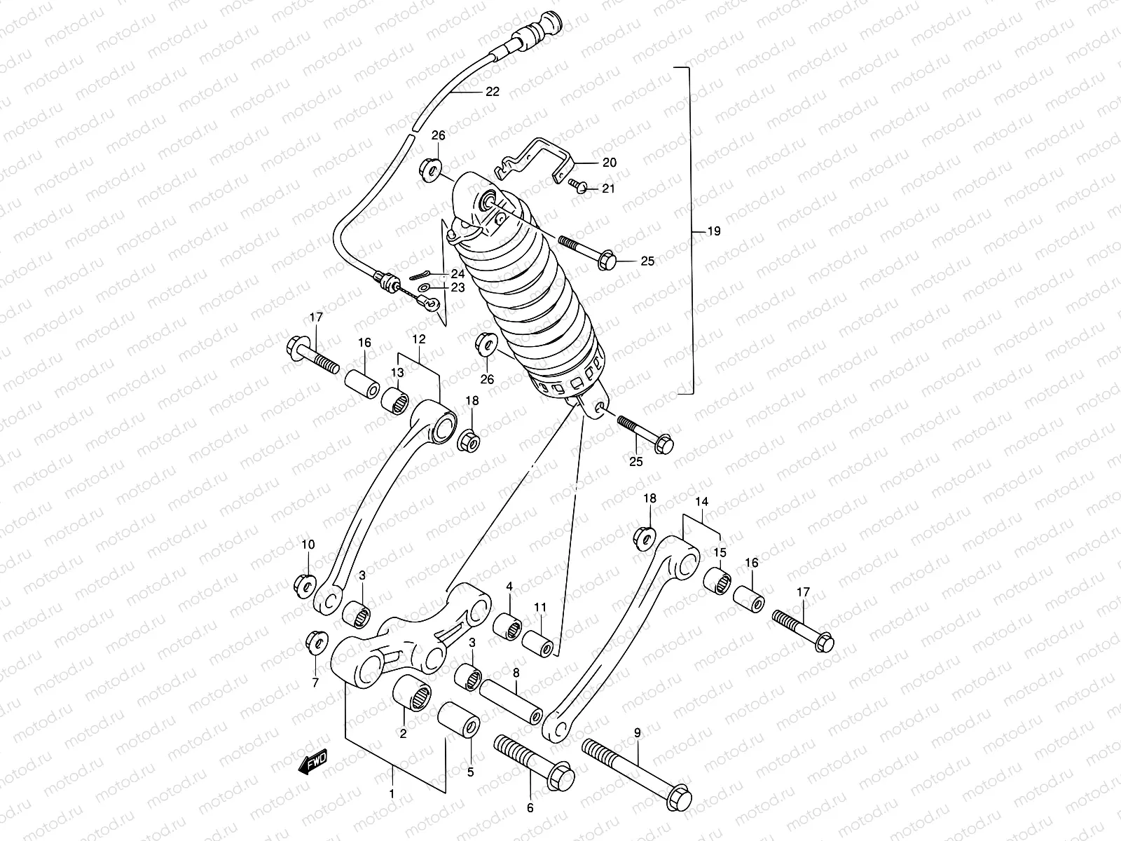 52 - REAR CUSHION LEVER (SEE NOTE)