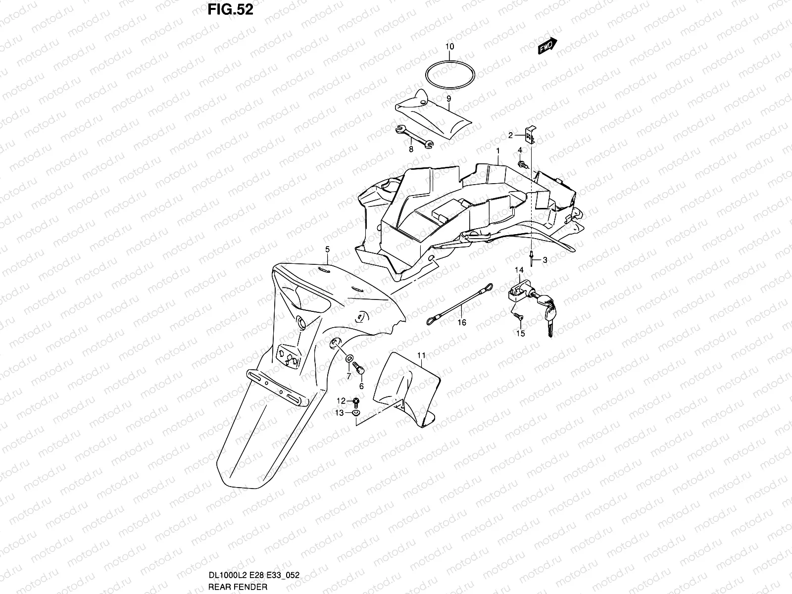 52 - REAR FENDER