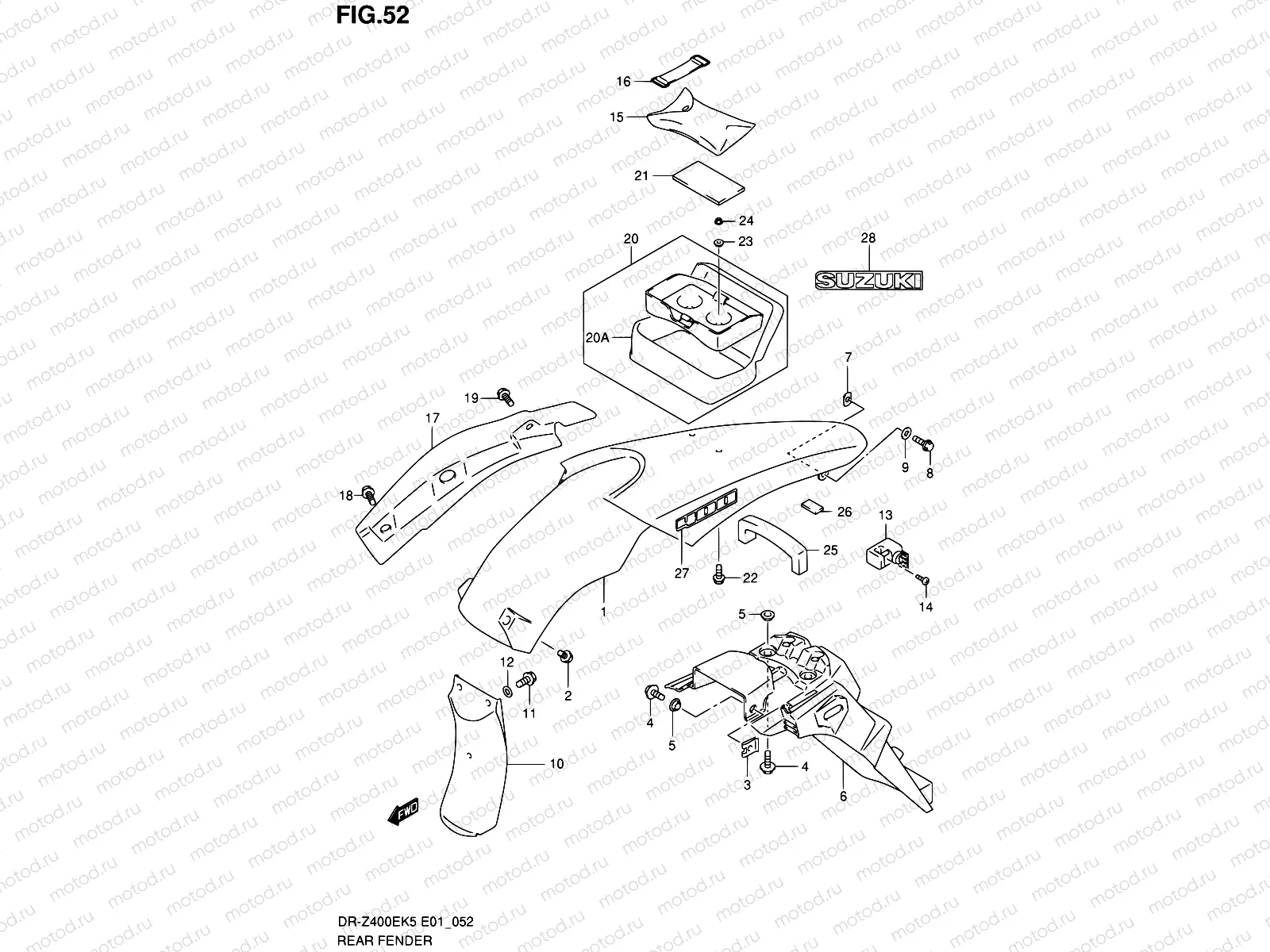 52 - REAR FENDER (E24)