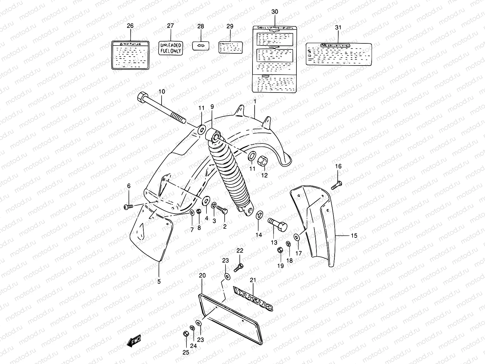 52 - REAR FENDER - LABEL