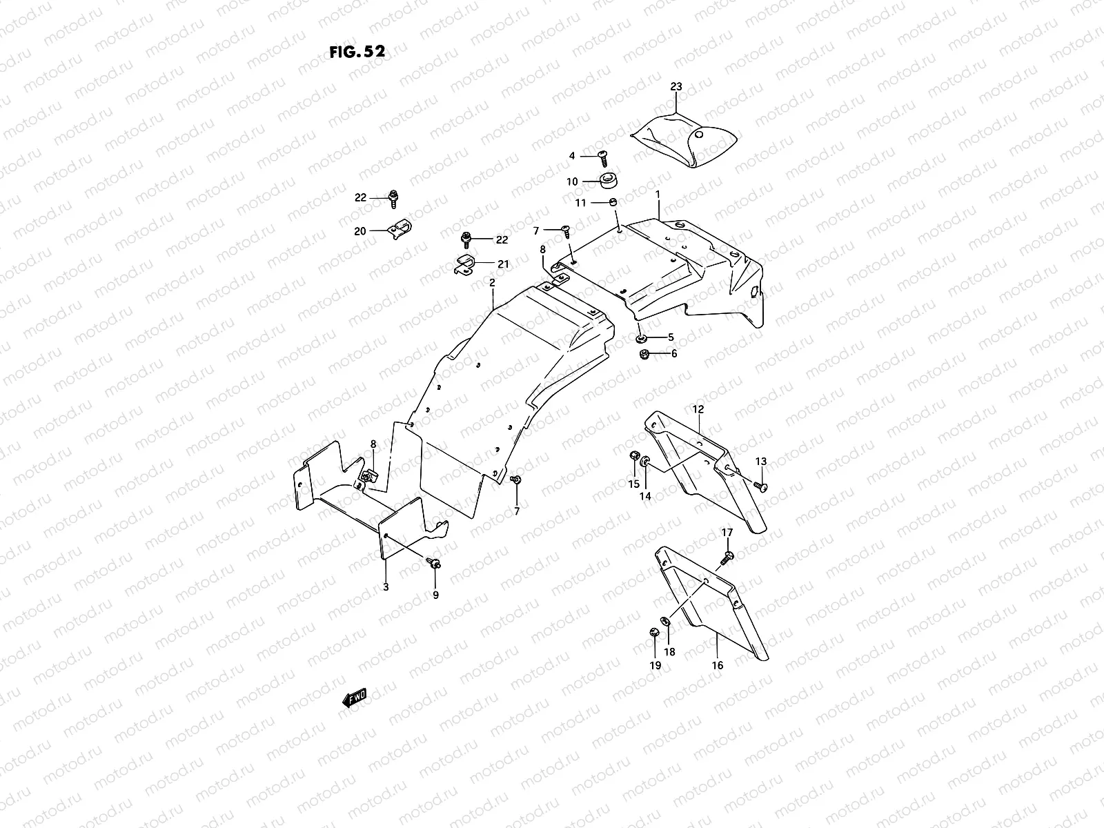 52 - REAR FENDER (MODEL N/P)
