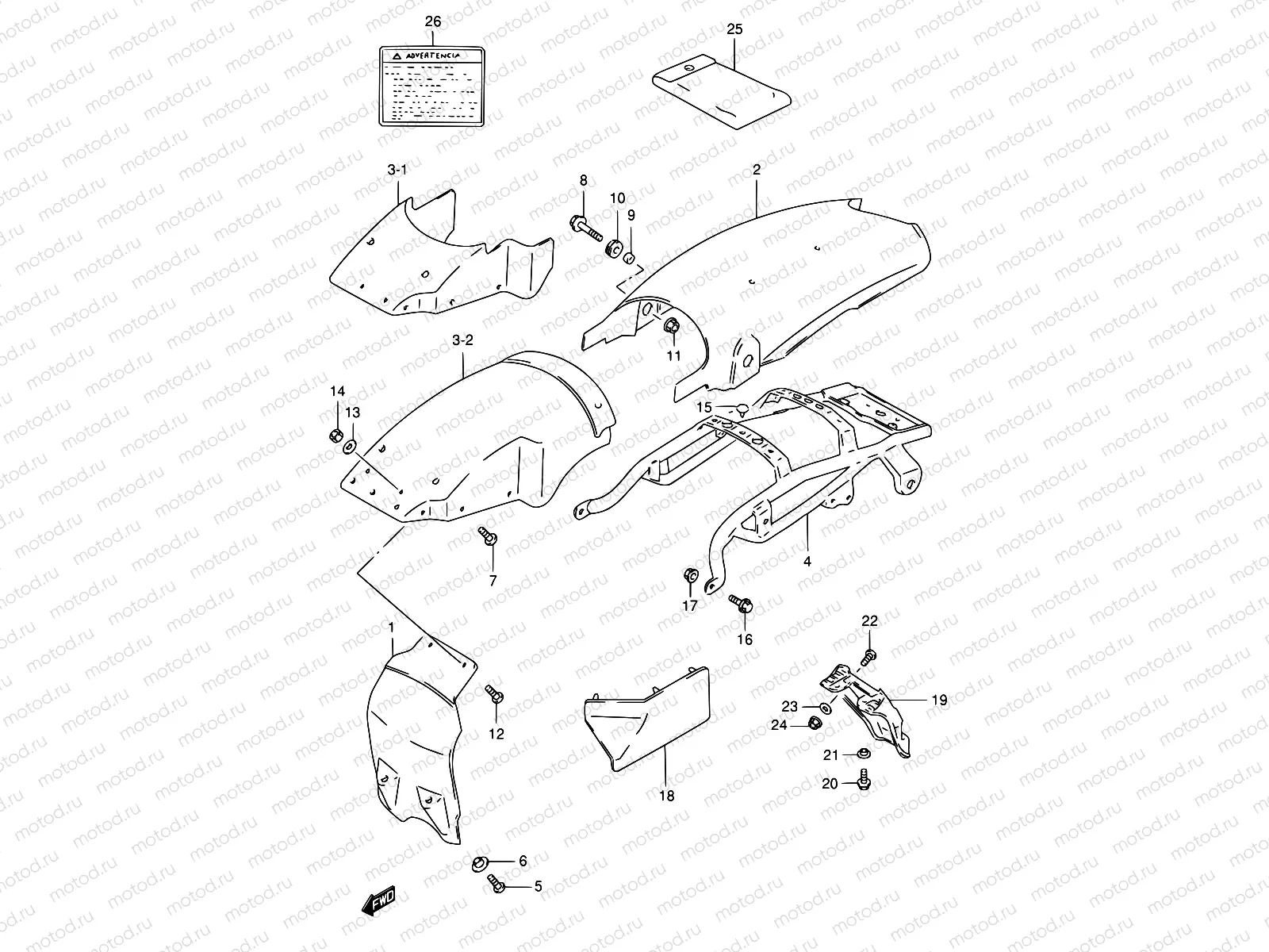 52 - REAR FENDER (MODEL N/R P09)