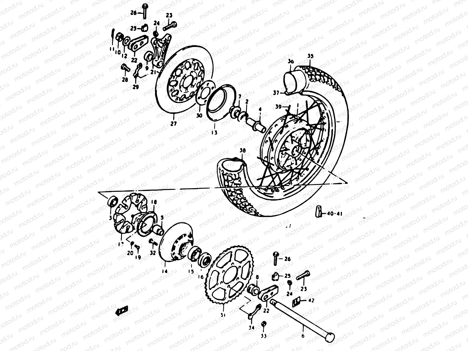 52 - REAR WHEEL (GS1000C, N)