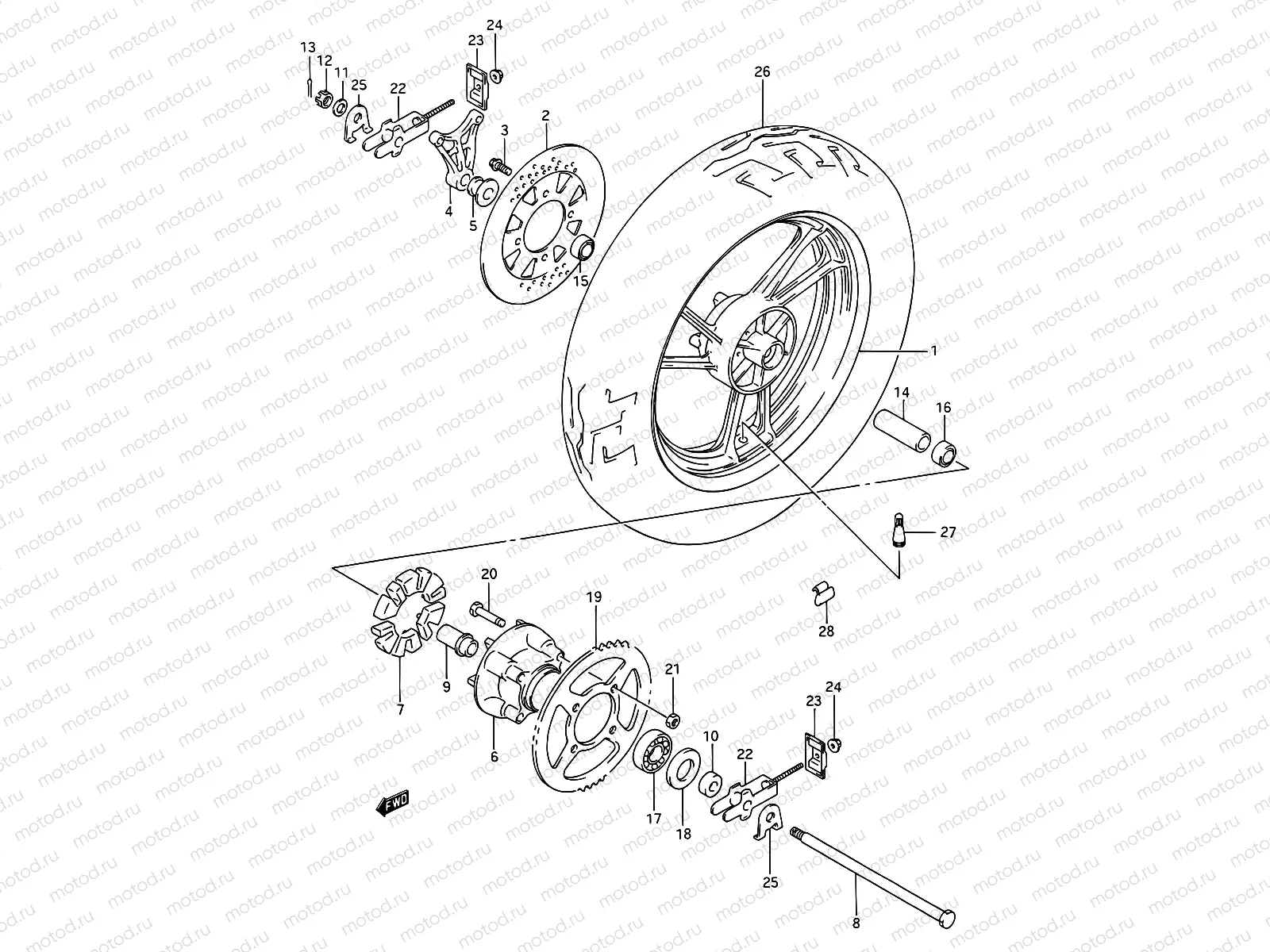 52 - REAR WHEEL (MODEL J)