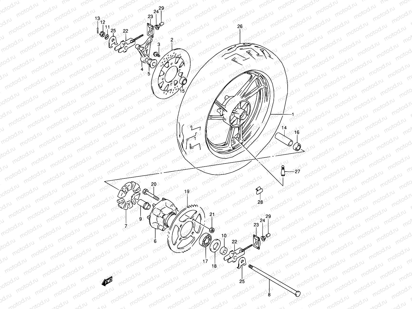52 - REAR WHEEL (MODEL J)