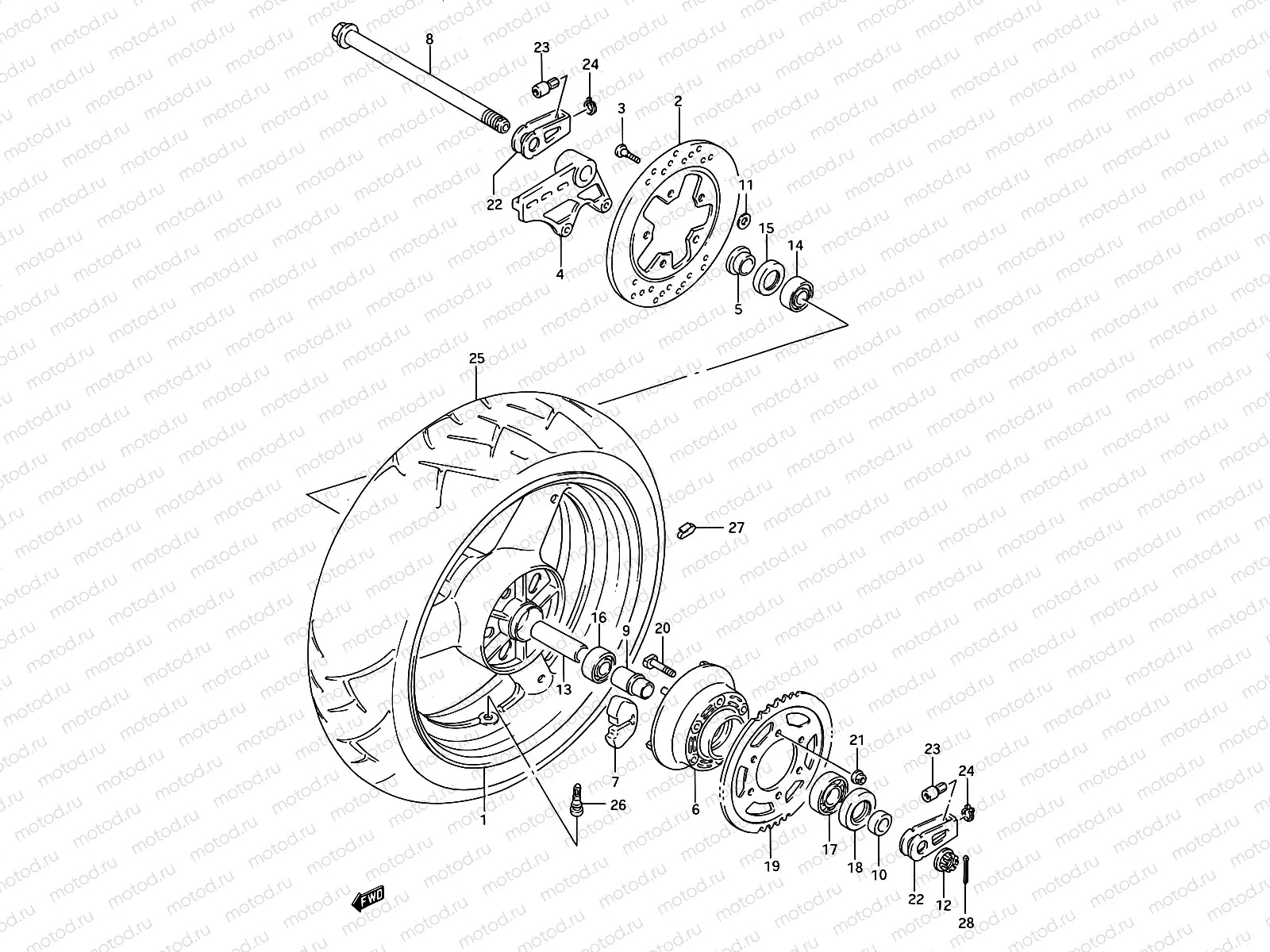 52 - REAR WHEEL (MODEL N/P)