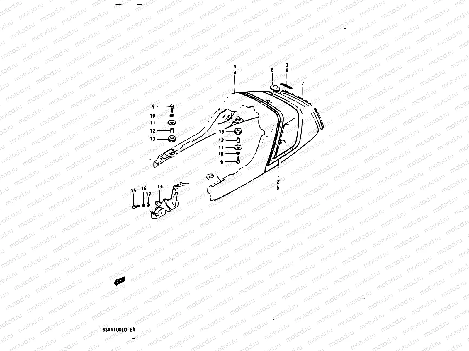 52 - SEAT TAIL COVER (GSX1100D/ED)