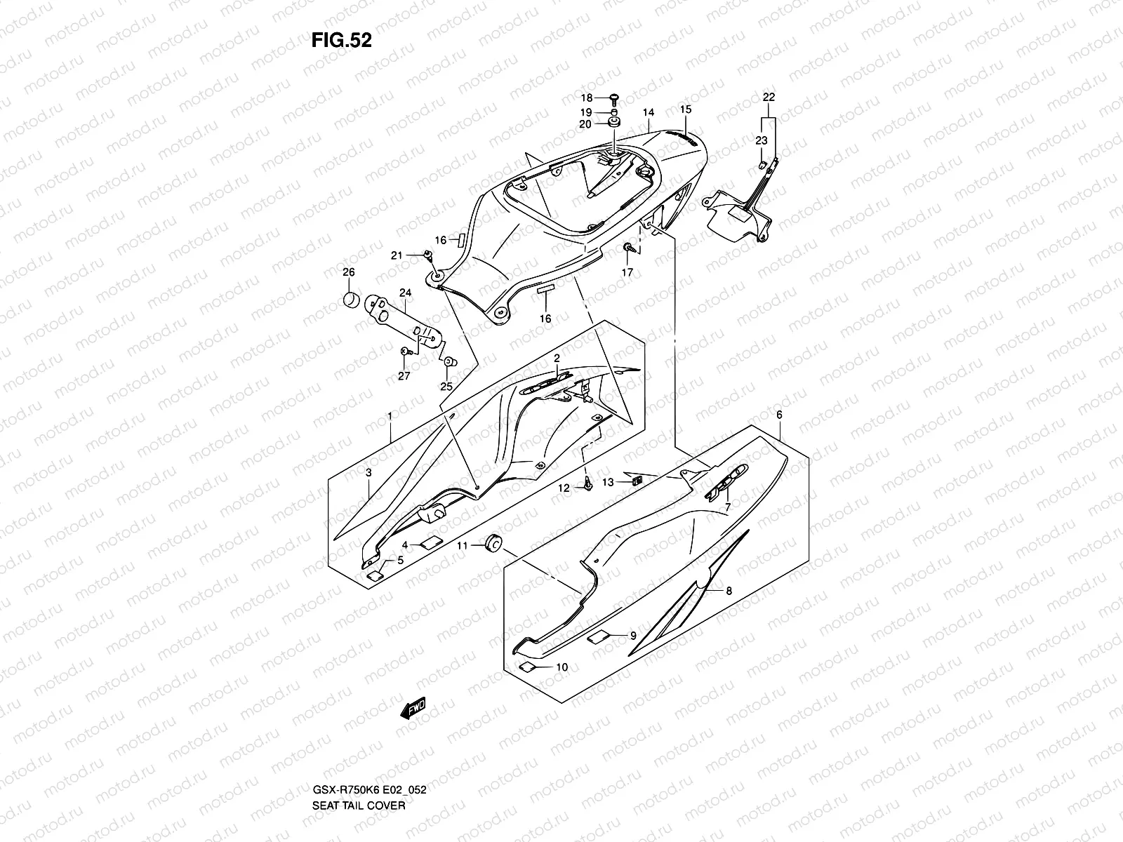 52 - SEAT TAIL COVER (MODEL K6)