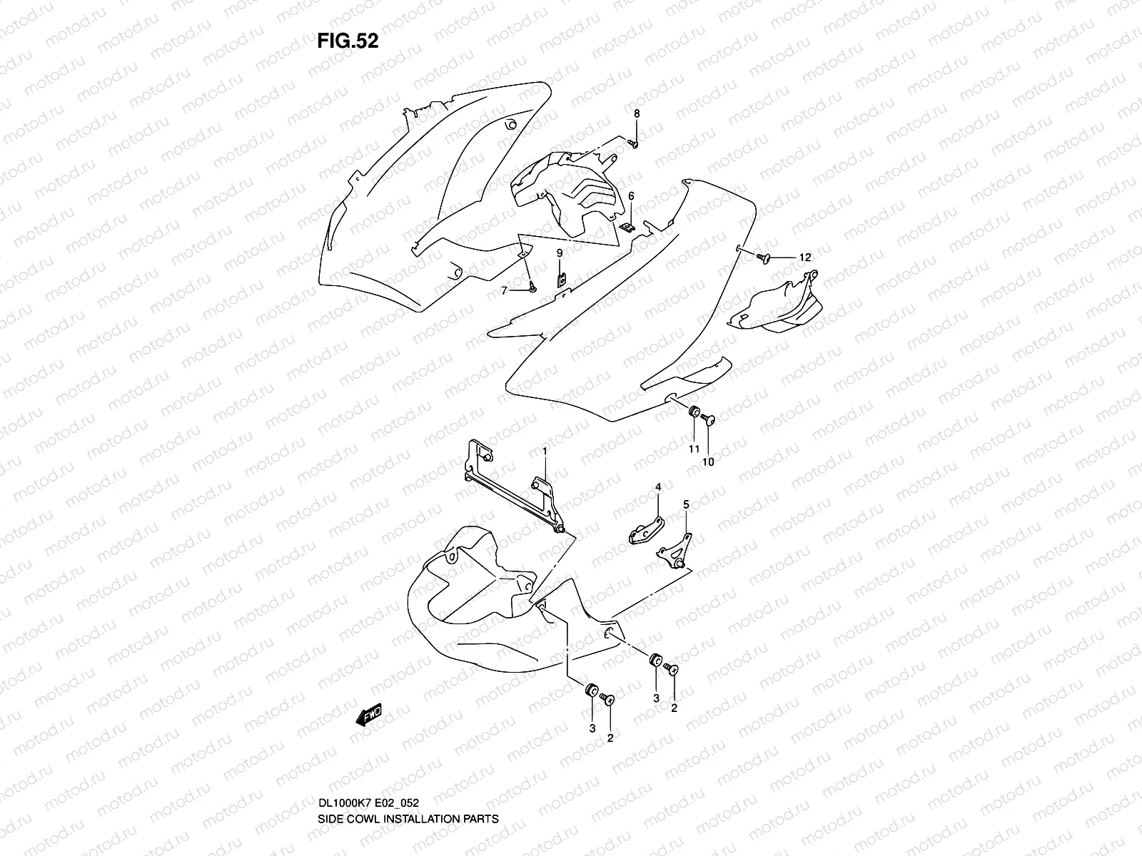 52 - SIDE COWL INSTALLATION PARTS